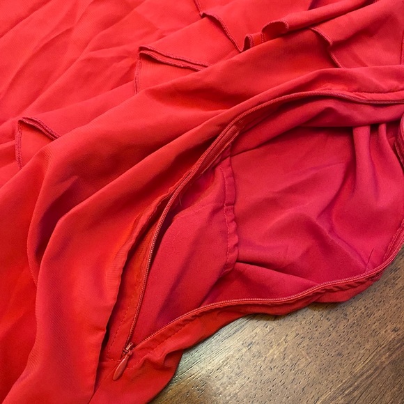 Red Dress - eShakti. Size 4/6 - Picture 8 of 9